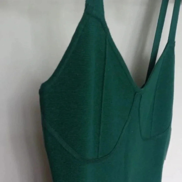 Abercrombie & Fitch Women's emerald green Corset Midi Sweater knit Dress Size  M - Picture 4 of 10